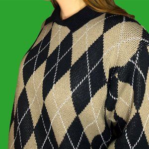 Vintage Argyle Grandpa Sweater Alfred Dunner Sz L